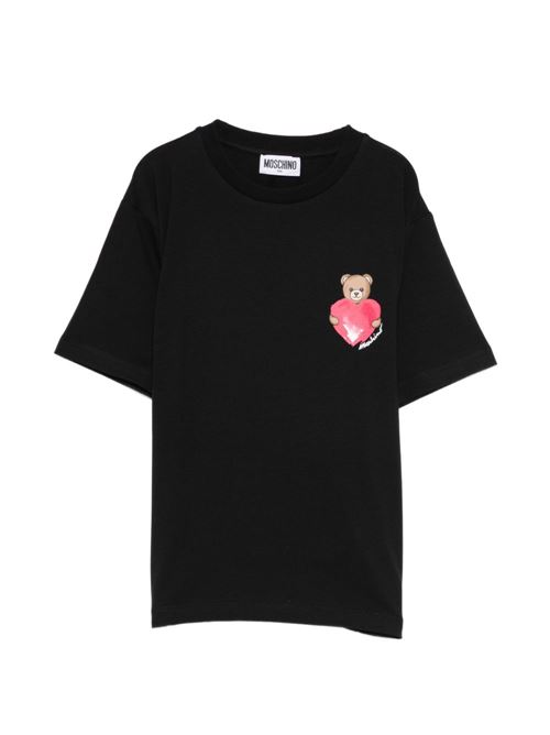 T-shirt bambina Moschino maxi nera MOSCHINO KID-TEEN | HDM076LBA0060100